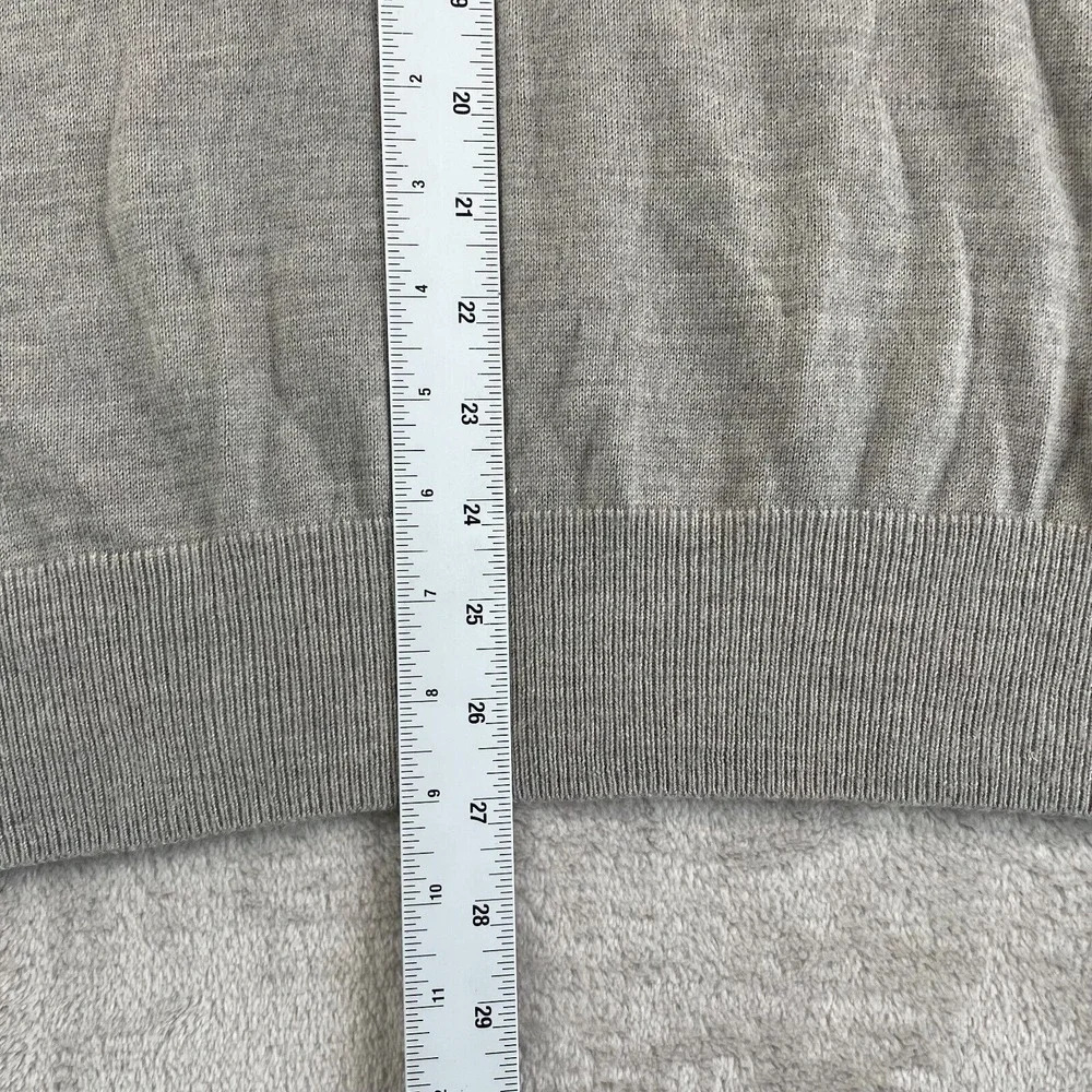 Banana‎ Republic 1/4 Zip Sweater Men Large Taupe Heather Merino Wool Blend NWOT